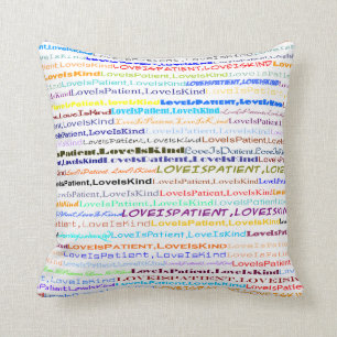 Love Is Patient, Love Is Kind Text Design II Throw Pillow