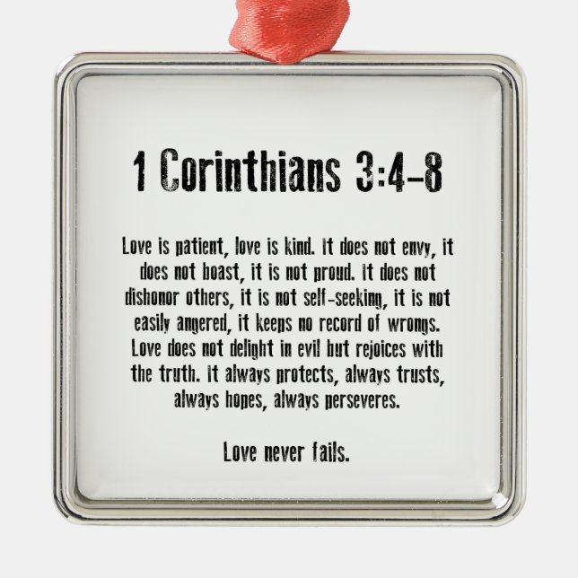 Love is Patient Metal Ornament (Front)