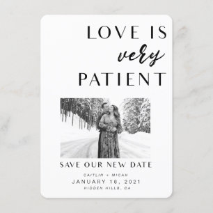 Love is Patient new date card