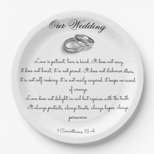 Love is Patient Paper Plate (Front)