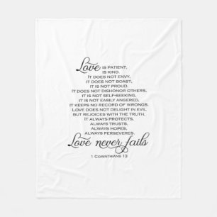 Love Is Patient Proposal Love Never Fails Heartfel Fleece Blanket