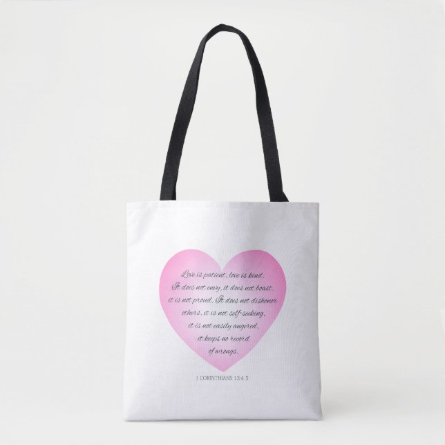 Love is Patient Quote Valentine | Tote Bag (Front)