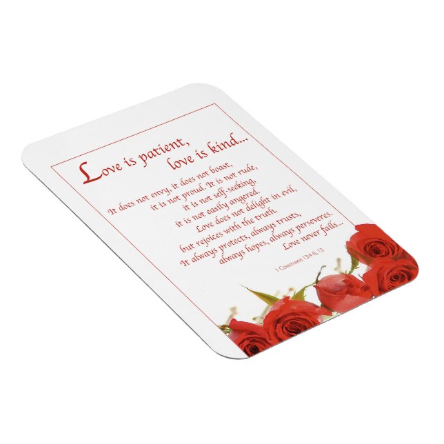 Love is Patient Red Rose Magnet (Right Side)