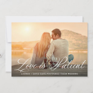 Love is Patient Romantic Script Photo Wedding Announcement