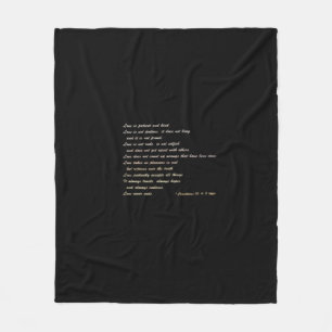 Love Is Patient Simple Inspirational Design  Fleece Blanket