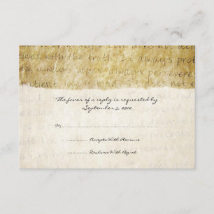 Love is Patient Vintage Wedding RSVP for Square Card