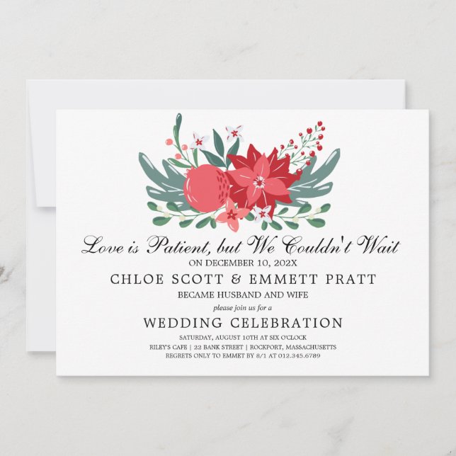 Love is Patient Wedding Announcement Invitation (Front)