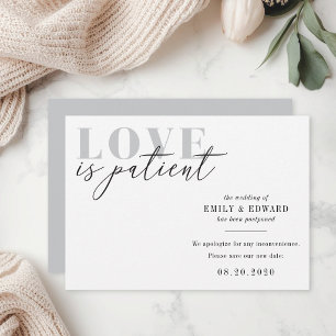 Love is Patient Wedding Change the Date Save The Date