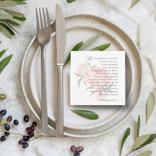 Love Is Patient – Wedding Napkins with Scripture
