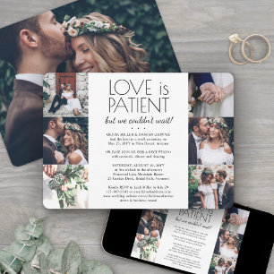 Love is Patient Wedding Reception 7 Photo Collage Invitation
