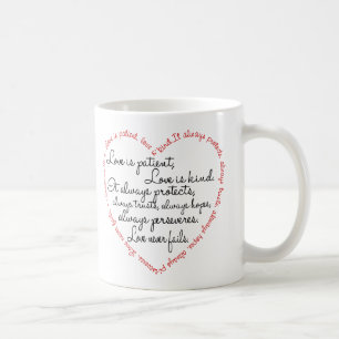 Love is Patient Word Heart Coffee Mug