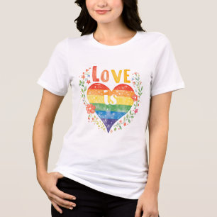 Love Is Pride Rainbow Heart Wall Art – LGBTQ+ Digi Tri-Blend Shirt