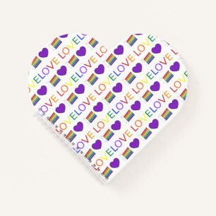 Love Is Rainbow Wedding Cake LGBT Gay Pride Purple Notebook