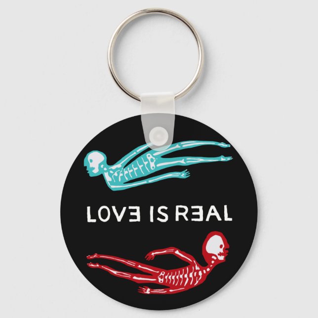 Love is Real Skeletons Keychain (Front)