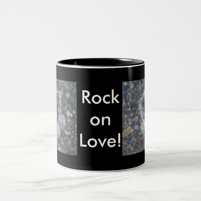 Love is Rock Solid Two-Tone Coffee Mug (Center)
