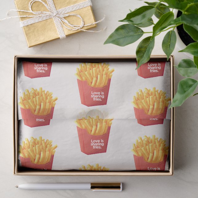 Love Is Sharing Fries. | Romance Laughter Gift Tissue Paper (Gift)