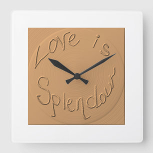 "Love is Splendour" Gold Relief >Wall Clocks