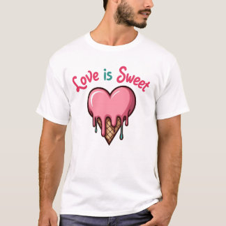 Love is Sweet and Messy - Melting Heart Ice Cream T-Shirt