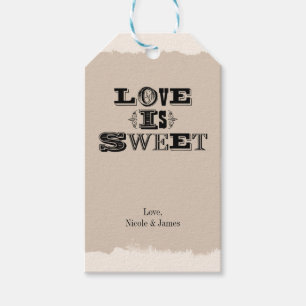 Love is Sweet Beige Vintage Custom Wedding Favour Gift Tags
