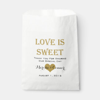 Love Is Sweet Black and Gold Mariage Sacs