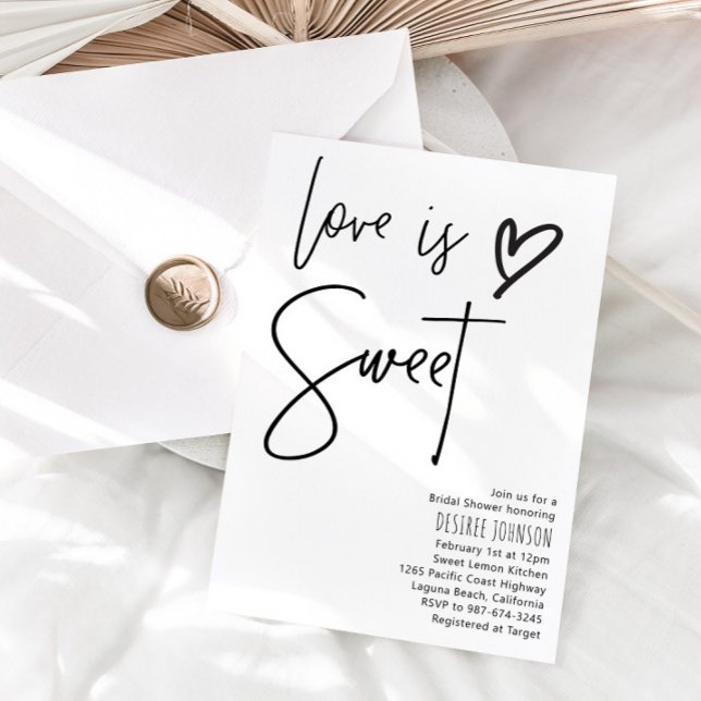 Love Is Sweet Bridal Shower Invitation (Creator Uploaded)