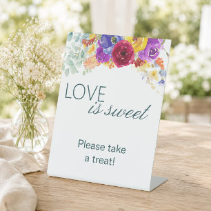 Love Is Sweet Bridal Shower Treats Pedestal Sign