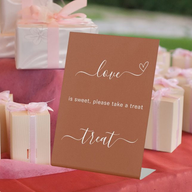 Love is sweet burnt orange wedding treat sign (Creator Uploaded)