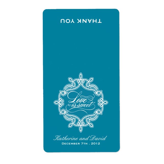 Love is sweet - Candy Bag Wedding  Favour Labels (Front)