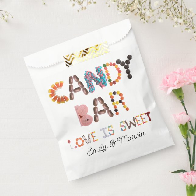 Love is Sweet Candy favour Bags for Candy bar  (Sealed)