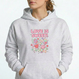 Love Is Sweet Cœurs Mignons Pullover À Capuche Pas