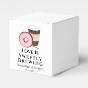 Love Is Sweet Coffee and Doughnut   Wedding Favor Box