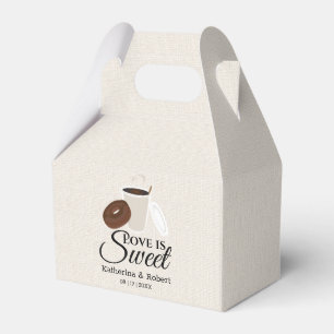 Love Is Sweet Coffee and Doughnut   Wedding Favor Box