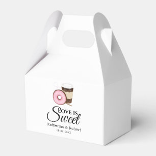 Love Is Sweet Coffee and Doughnut   Wedding Favor Box