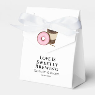 Love Is Sweet Coffee and Doughnut   Wedding Favor Box
