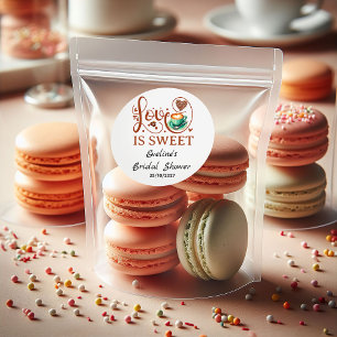 Love Is Sweet Coffee Heart Calligraphy Classic Round Sticker