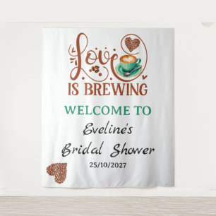 Love Is Sweet Coffee Heart Script Welcome Sign Tapestry