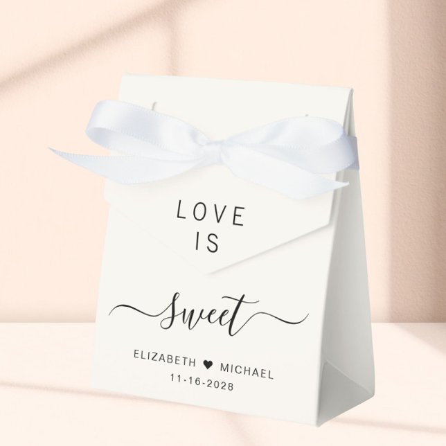 Love Is Sweet Cream Wedding Favor Box (Creator Uploaded)