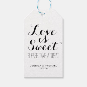Love is sweet custom candy buffet wedding favour gift tags