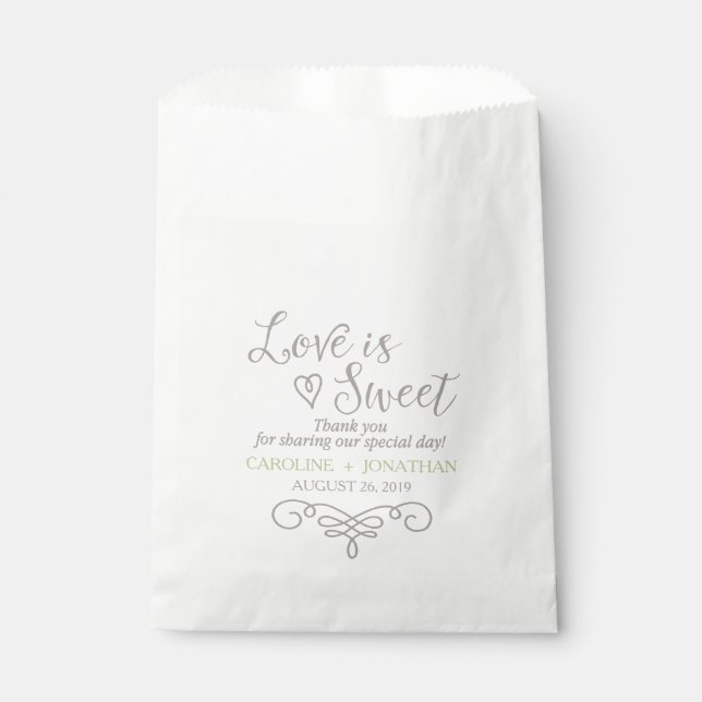 Love Is Sweet Custom Favour bags (Front)