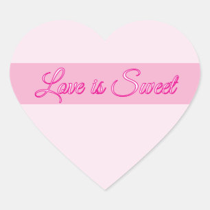 Love is Sweet Custom Text Valentine Heart Sticker