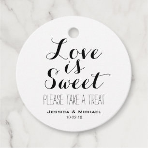 Love is sweet custom wedding candy buffet favour f favour tags