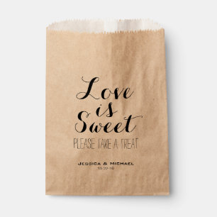 Love is sweet custom wedding candy buffet favour favour bag