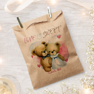 Love is sweet, Cute Bears Wedding Favour Bag