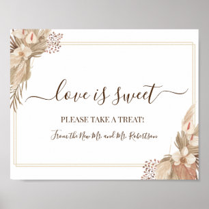 Love is Sweet Dessert Table Wedding Greenery Sign