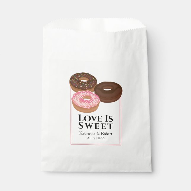 Love Is Sweet Doughnut | Wedding Favour Bag (Front)