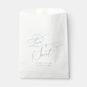Love is Sweet Elegant Dusty Blue Wedding Favour Bag