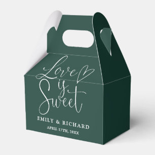 Love Is Sweet Elegant Emerald Green Wedding Favor Box
