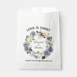 Love is Sweet Elegant Floral Wreath Wedding Favour Bag
