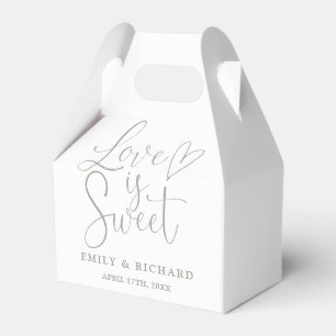 Love Is Sweet Elegant Sage Green Wedding Favor Box