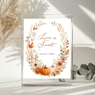 Love is Sweet Fall Pumpkin Bridal Favours Sign